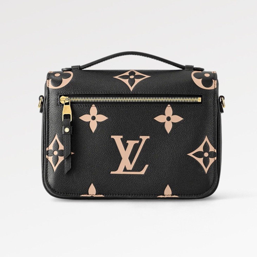 Louis Vuitton Black & Beige Giant Monogram Pochette Métis Gold Hardware - Picture 15 of 16